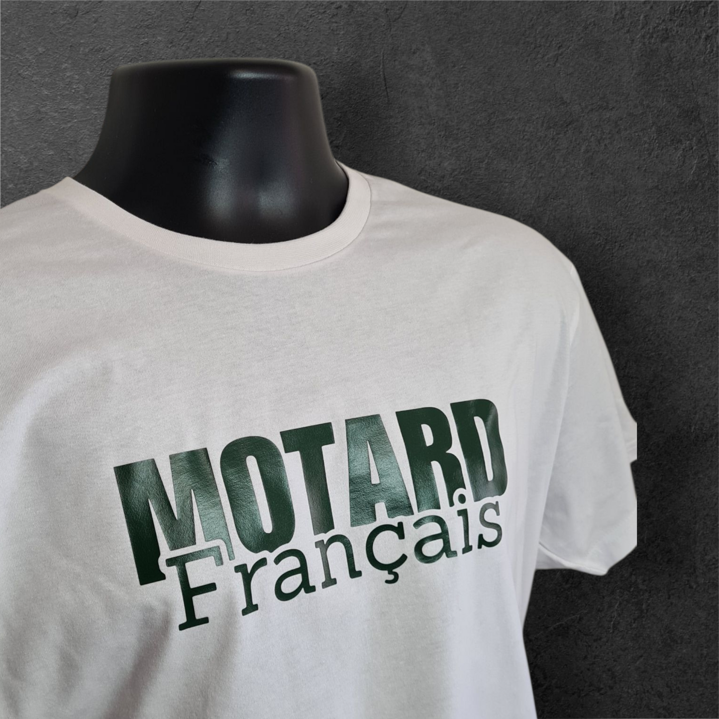 T-shirt blanc à manche courte homme " Motard Français "