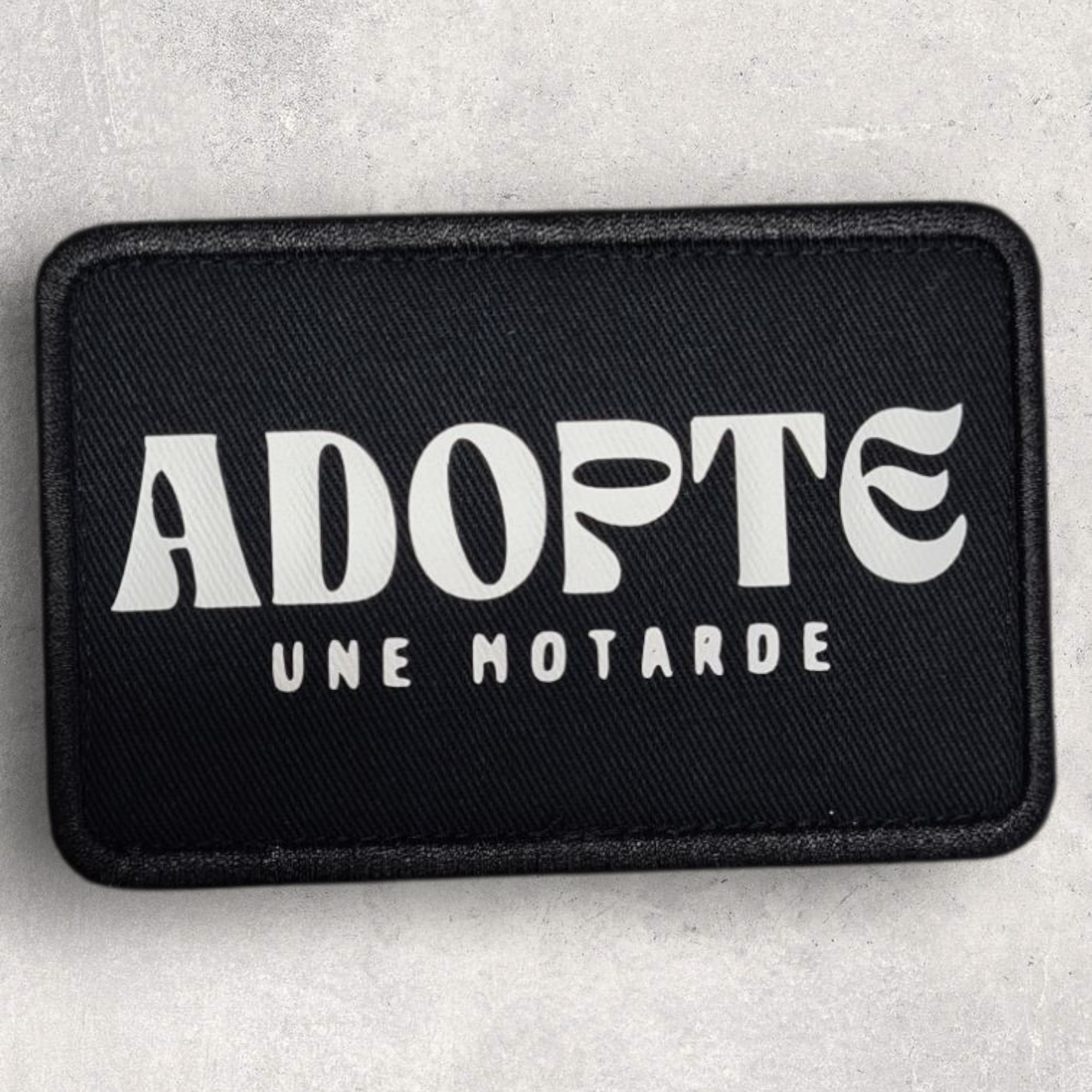 Patch amovible " Adopte une motarde "