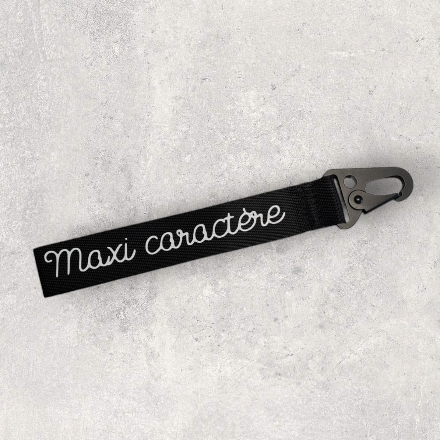 Porte-clés 2 faces " Mini motarde maxi caractère "