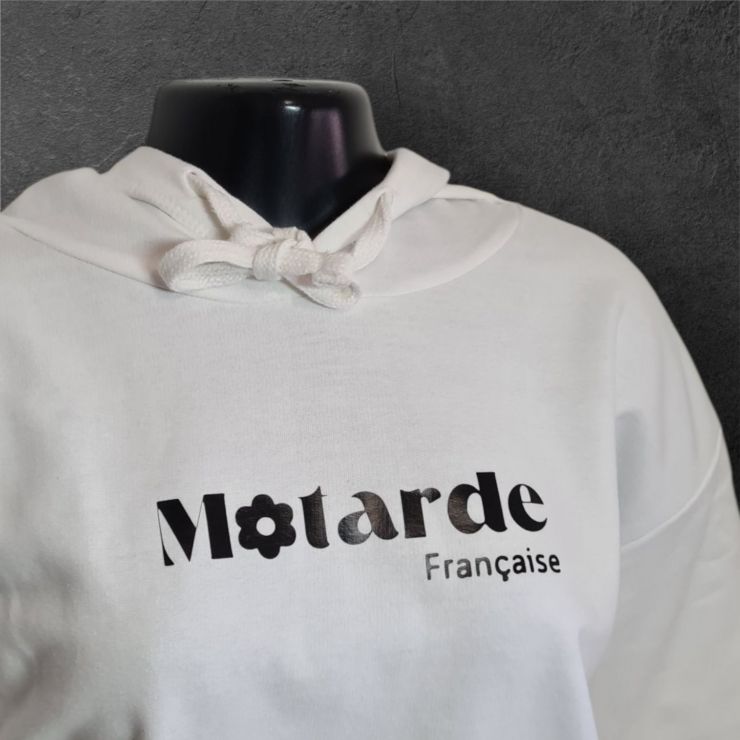 Sweat à capuche court " Motarde Française "
