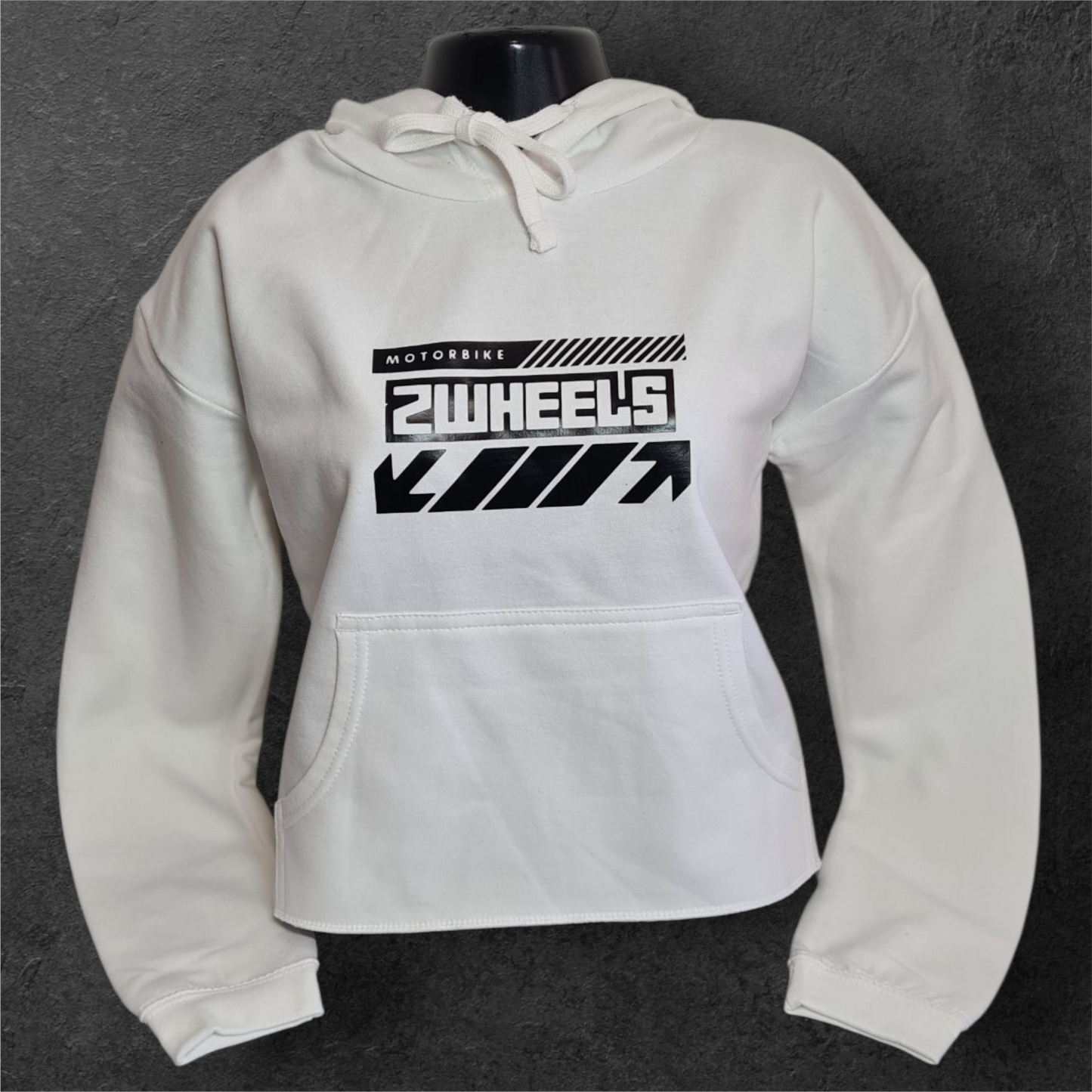 Sweat à capuche court " Motorbike 2wheels " pour motarde