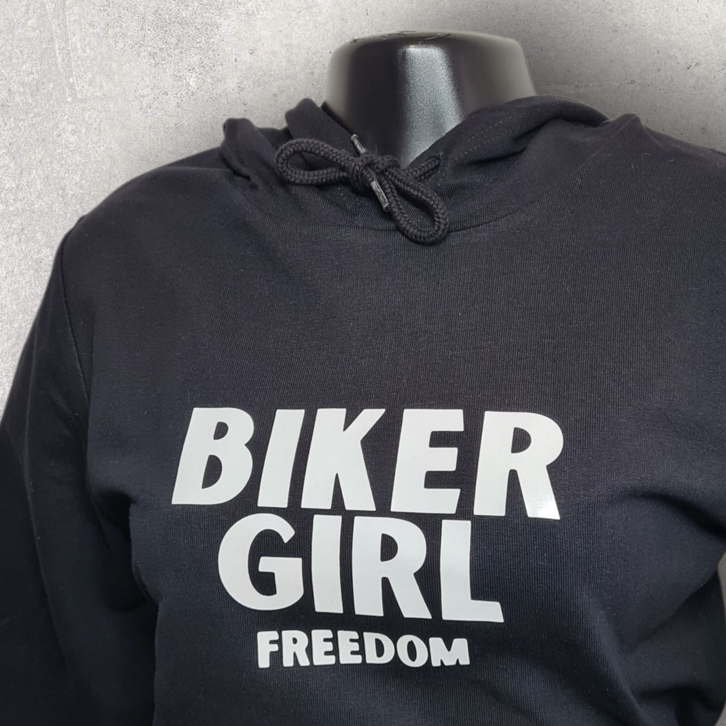 Sweat à capuche noir " Biker girl freedom " pour motarde