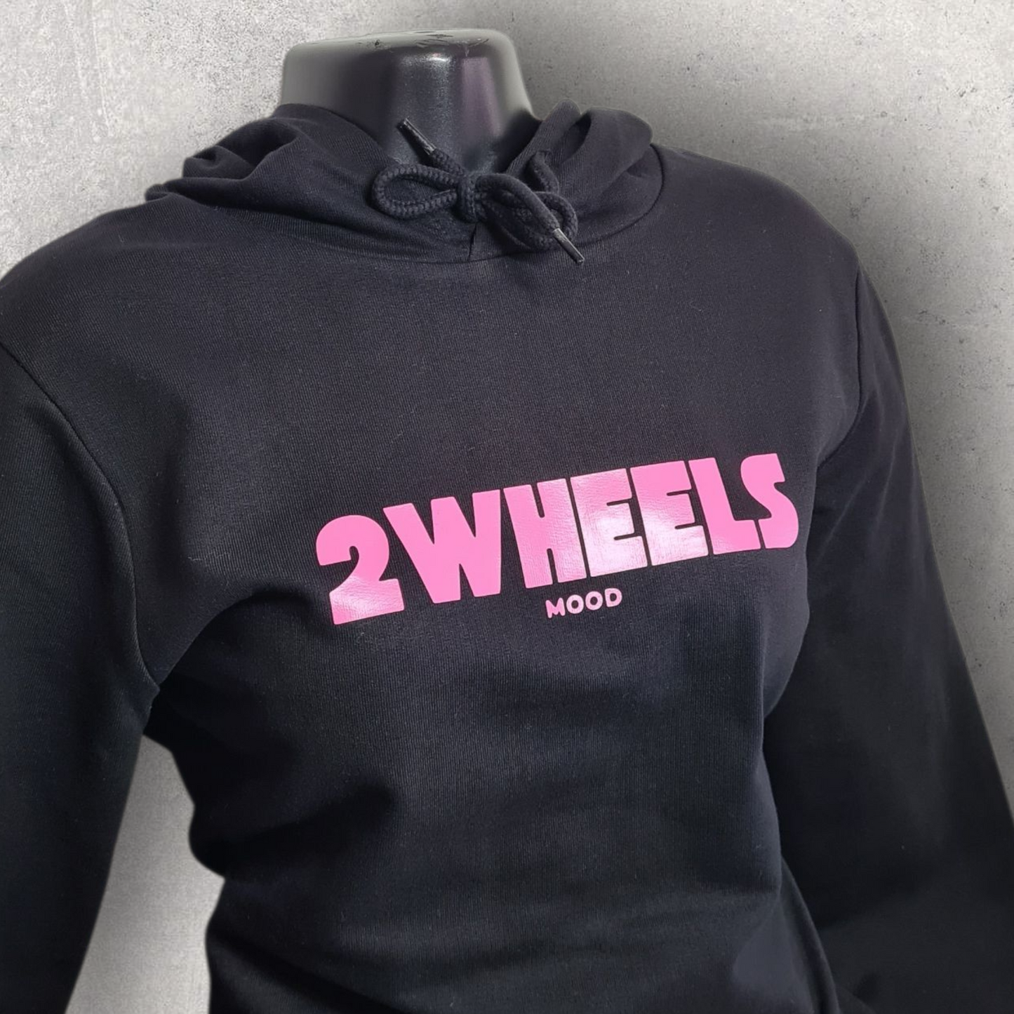 Sweat à capuche noir femme " 2wheels mood " pour motarde