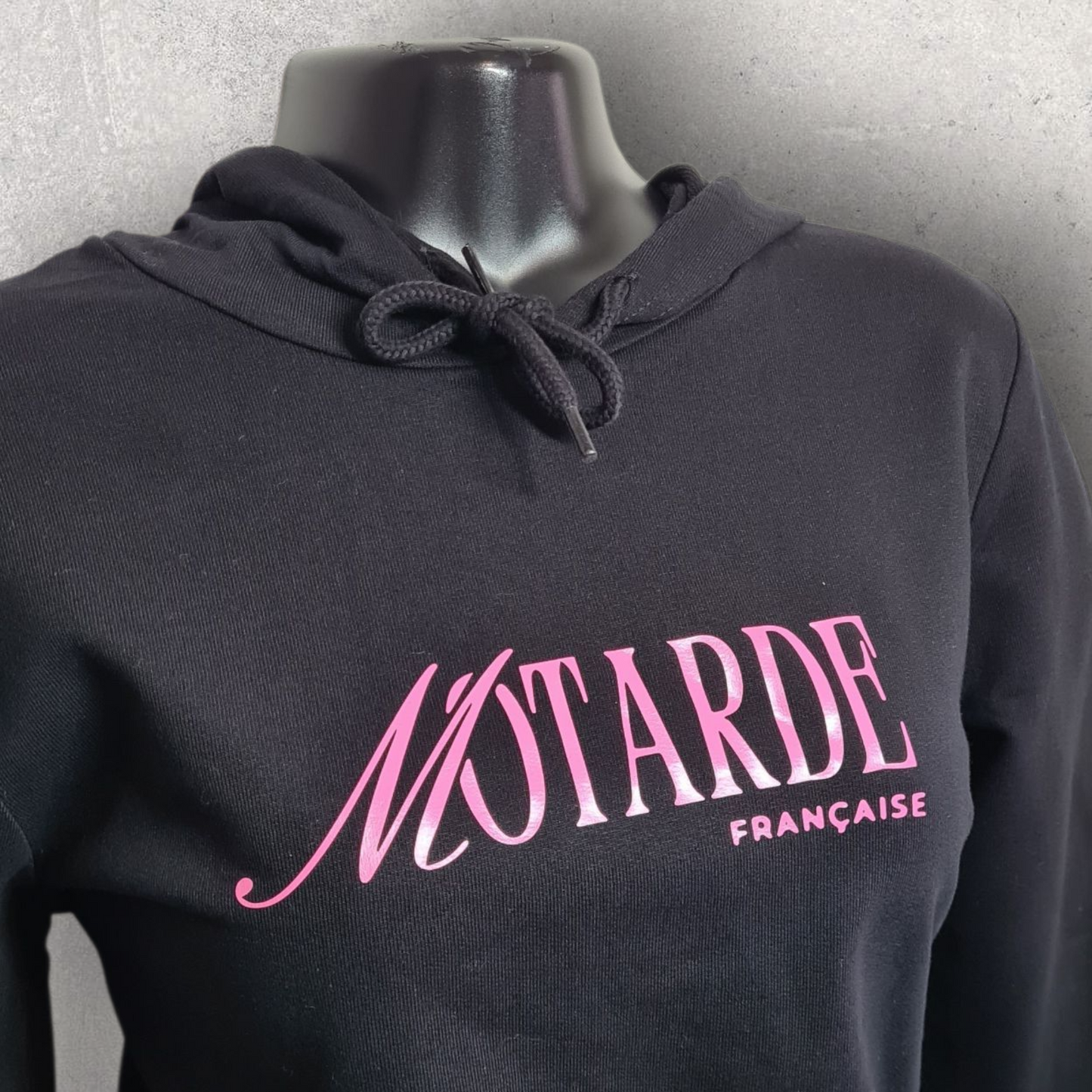 Sweat à capuche noir femme " Motarde Française "