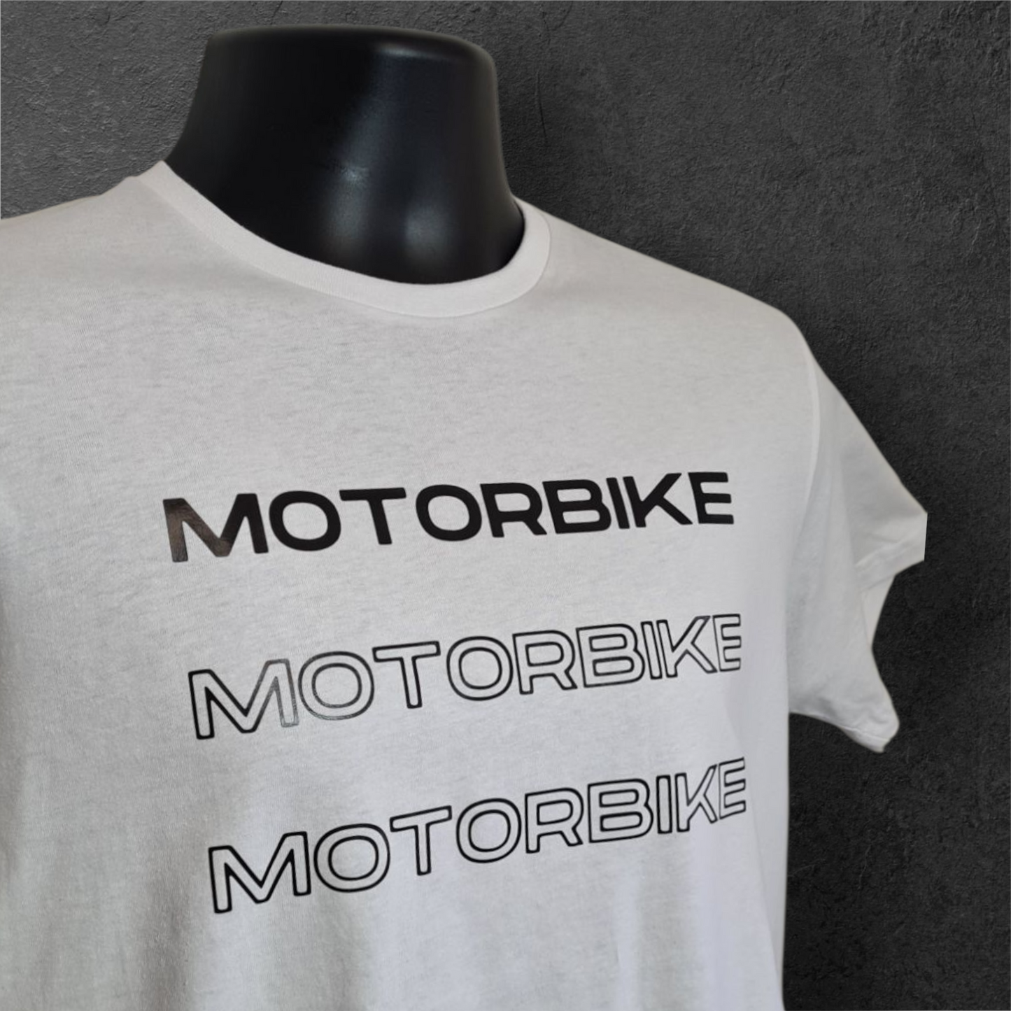 T-shirt blanc à manche courte " Motorbike "