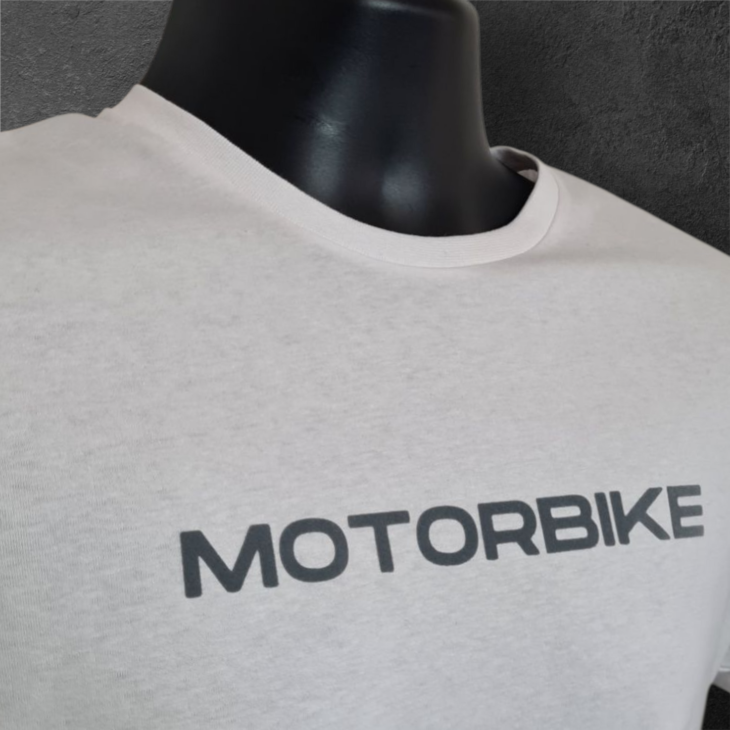 T-shirt blanc à manche courte homme " Motorbike " gris velours