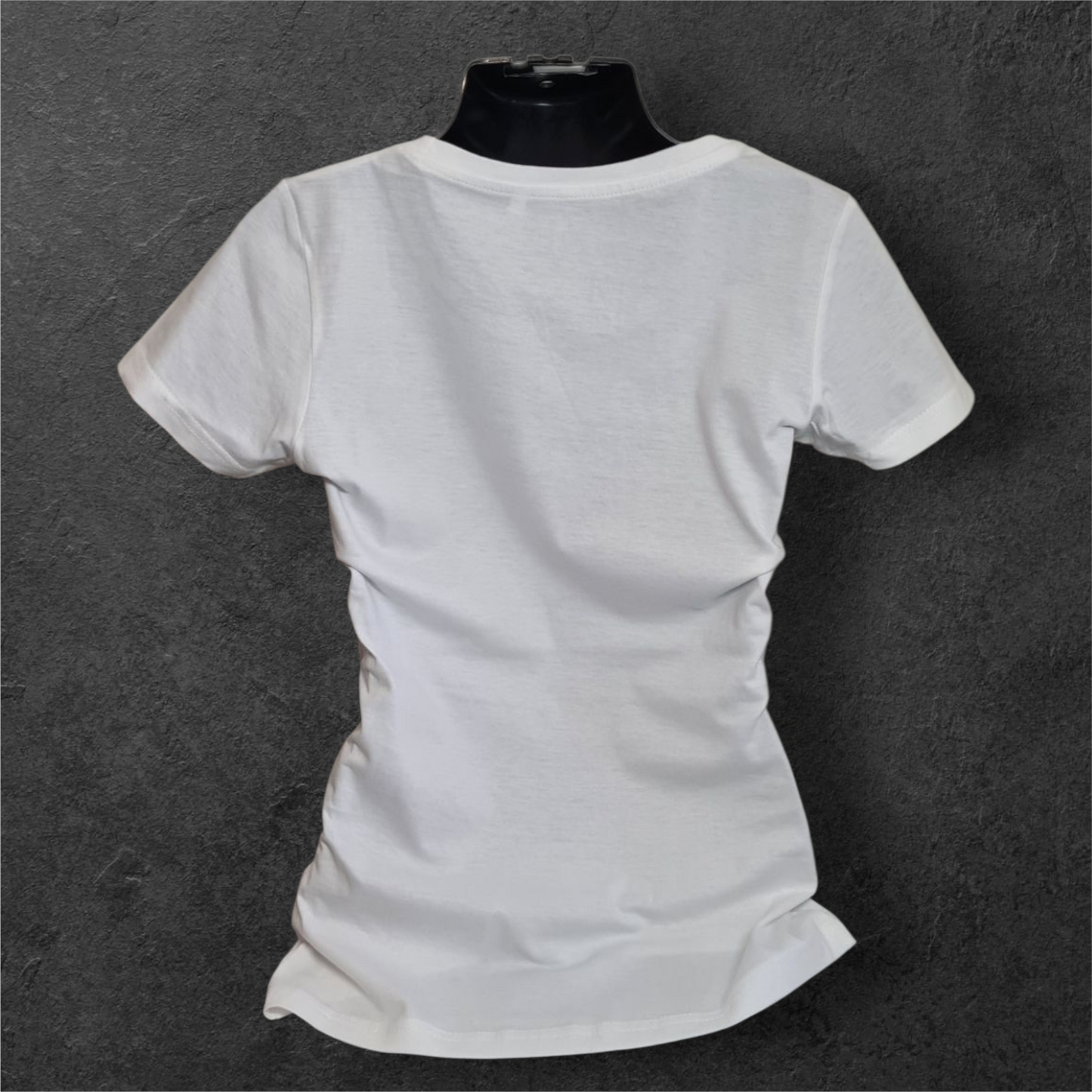 T-shirt blanc femme " Biker girl " pour motarde manche courte