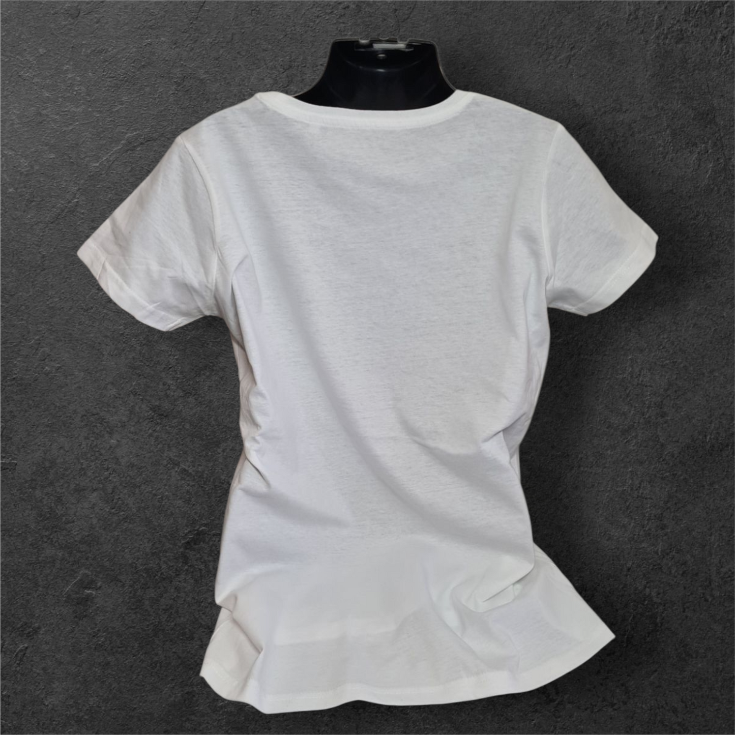 T-shirt blanc femme à manche courte " 2wheels mood " carbone pour motarde