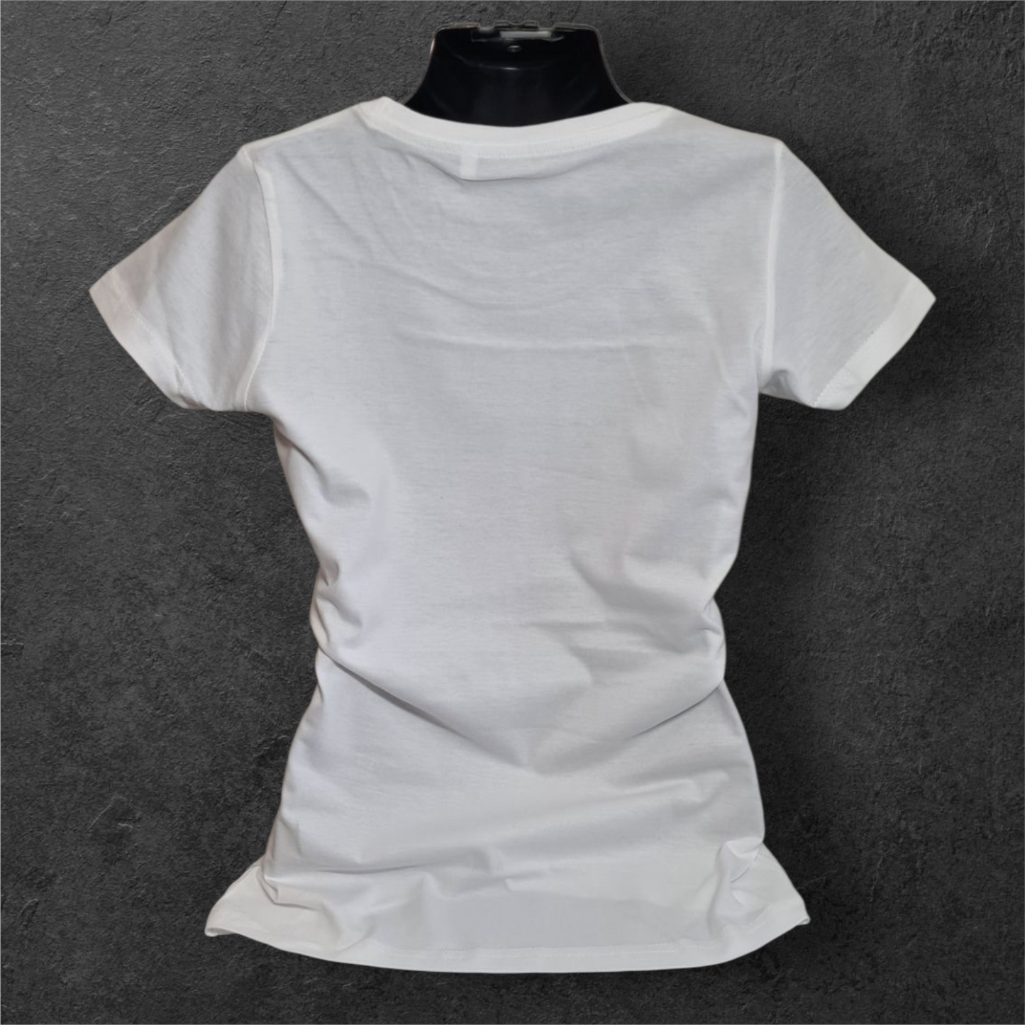 T-shirt blanc femme à manche courte " Biker girl freedom " pour motarde