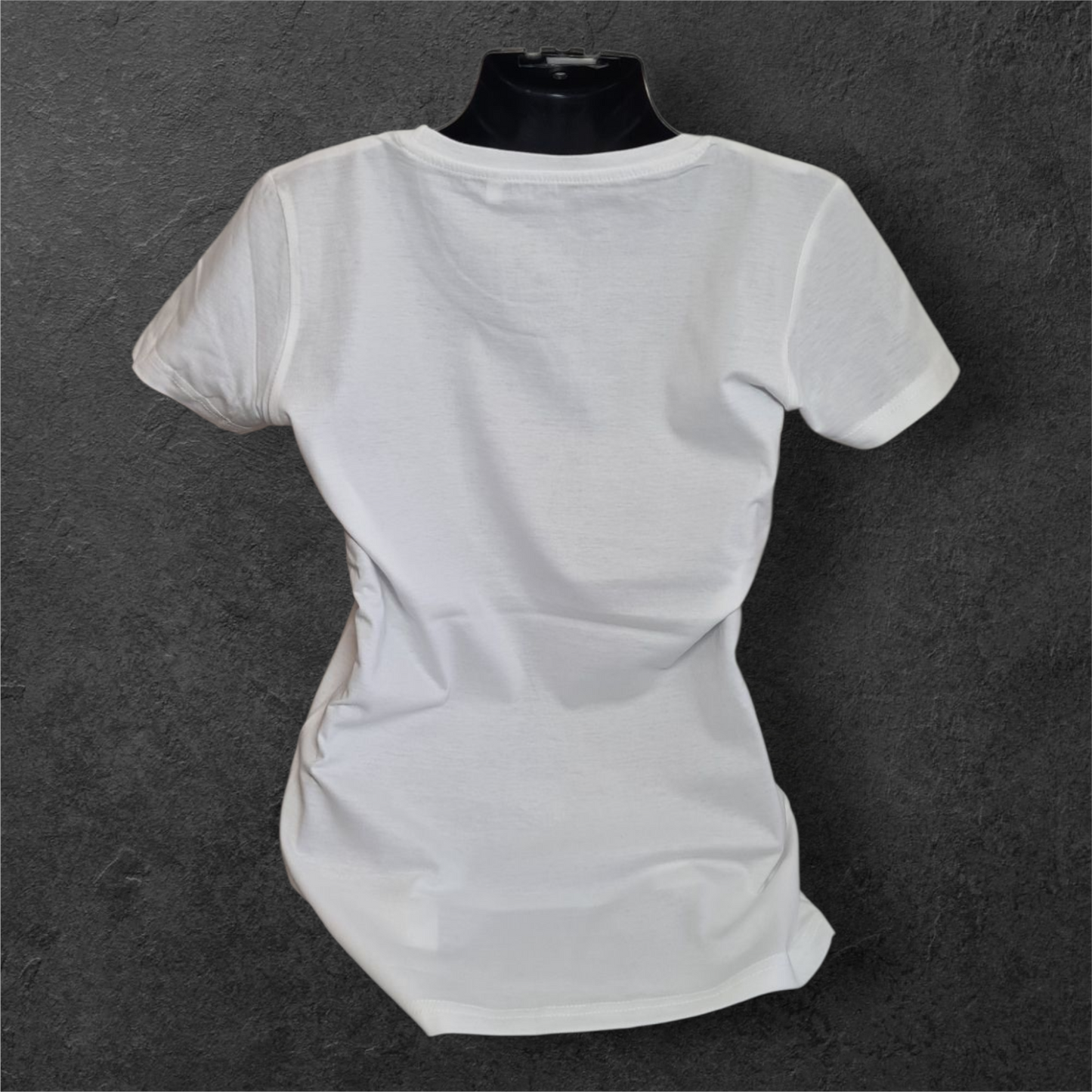 T-shirt blanc femme à manche courte " Motarde Française "