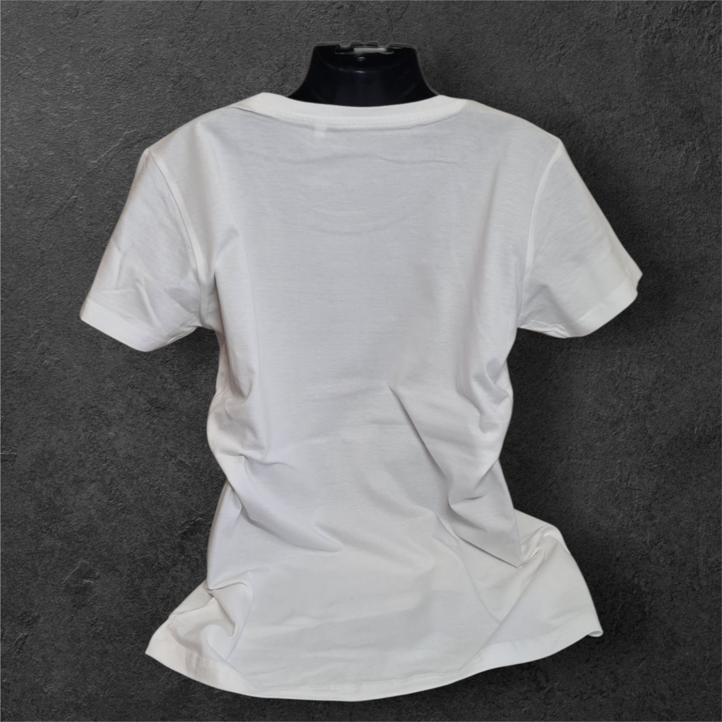 T-shirt blanc femme à manche courte " Moto " pour motarde