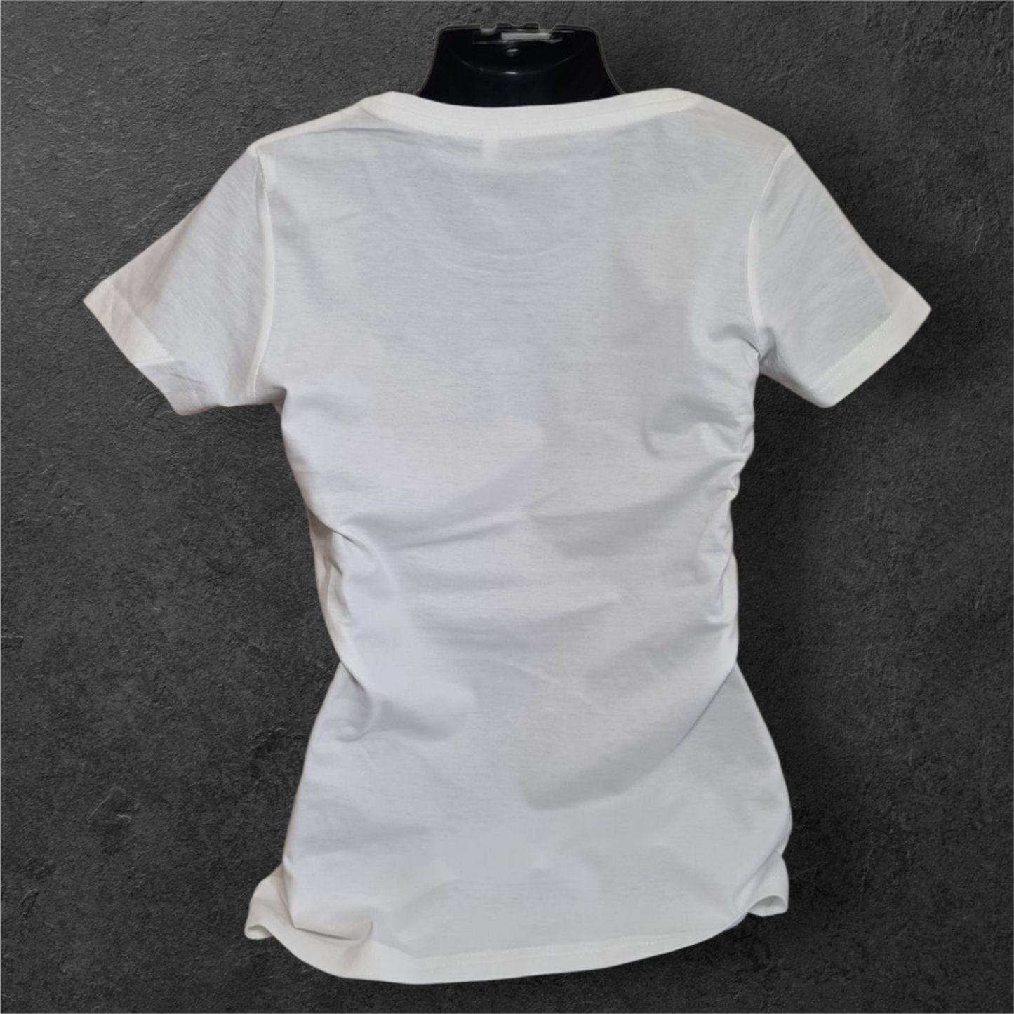T-shirt blanc femme à manche courte " Motorbike " pour motarde gris velours