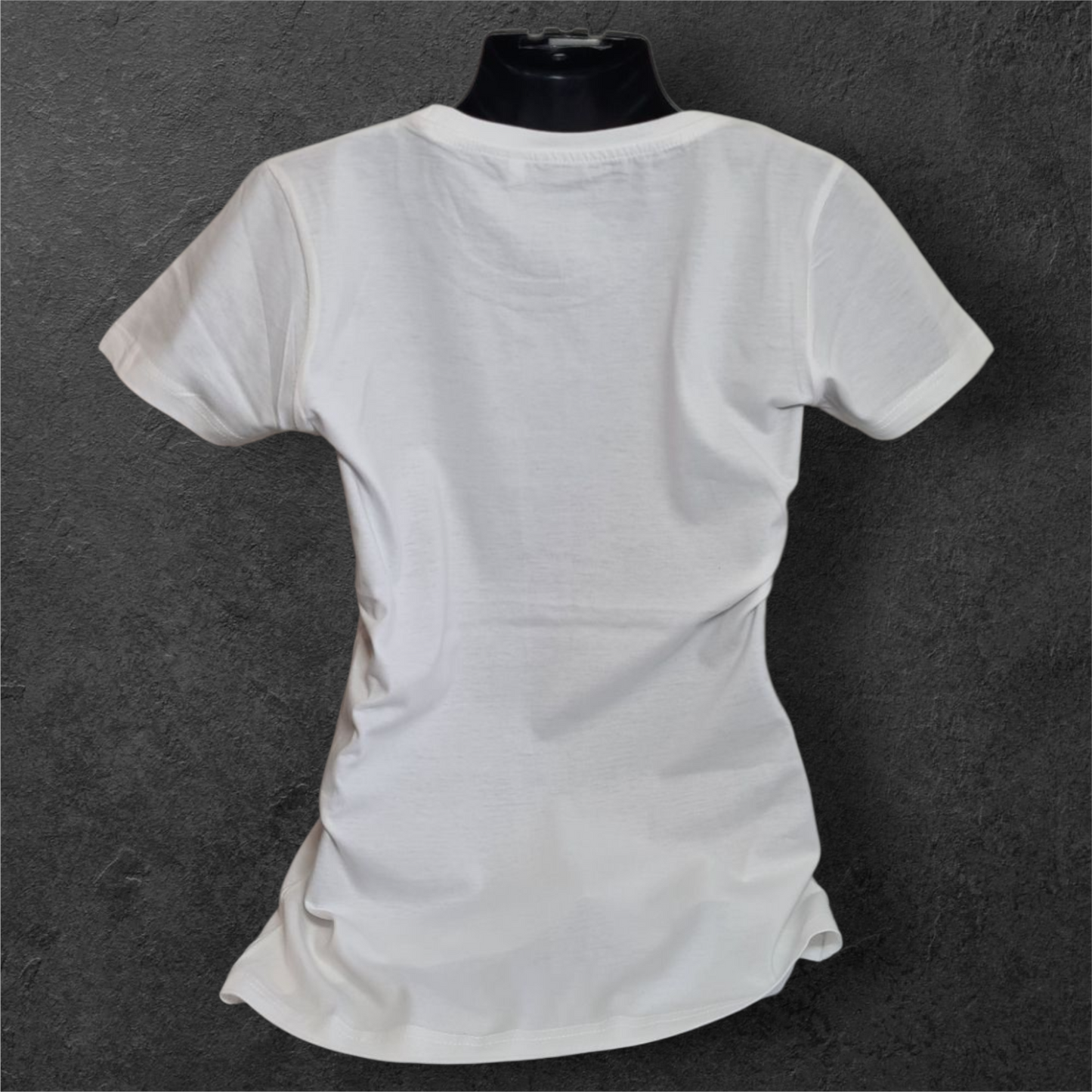 T-shirt blanc femme à manche courte " Rideuse et râleuse " humour pour motarde