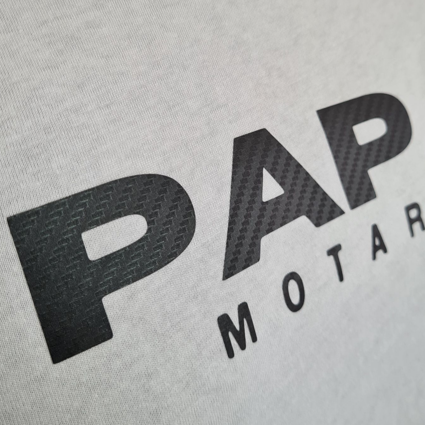 T-shirt blanc homme à manche courte " Papa motard " carbone