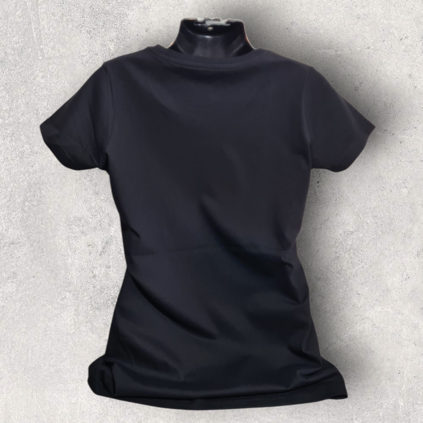 T-shirt noir à manche courte femme " Biker girl freedom " pour motarde