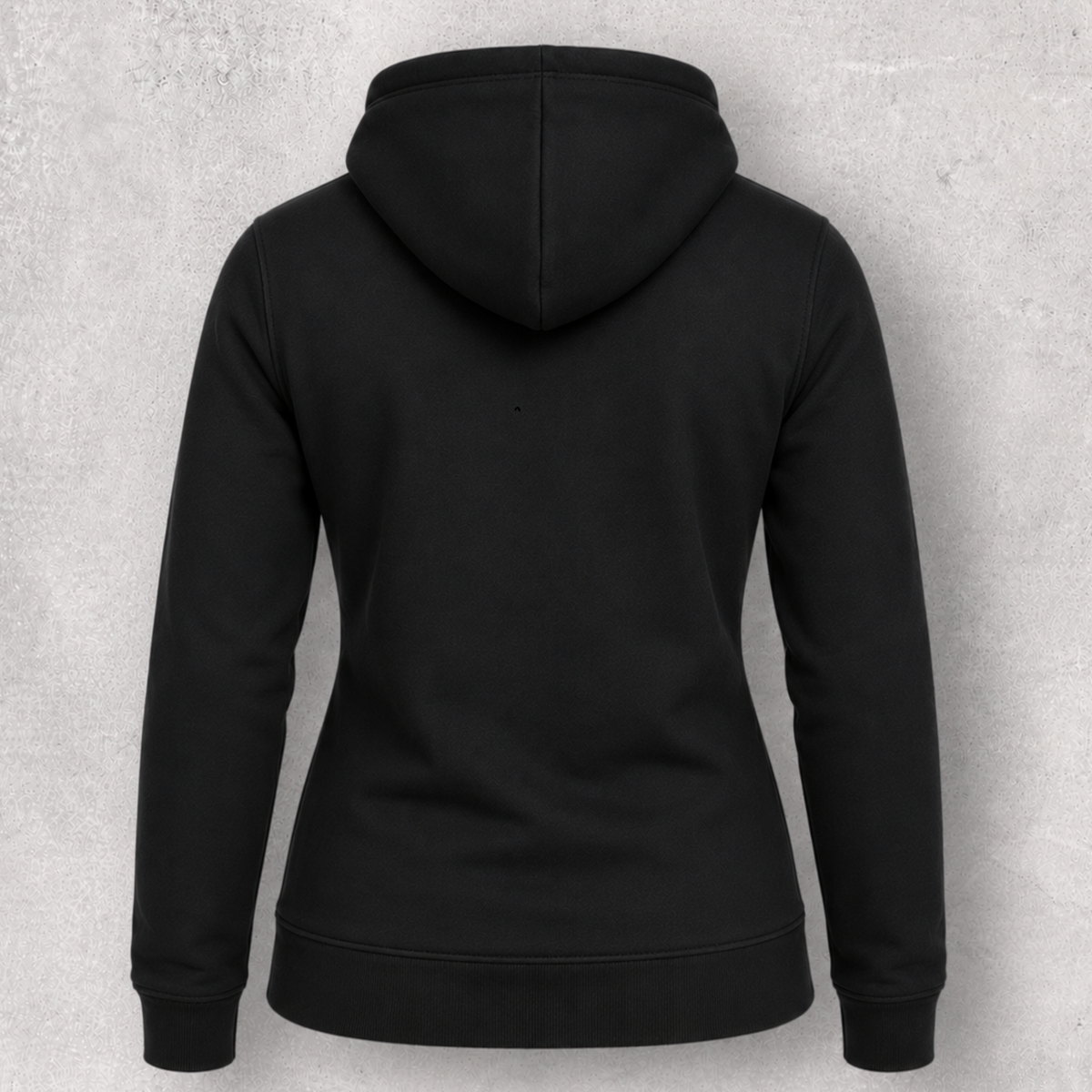 Sweat noir à capuche femme " Bikergirl " holographique