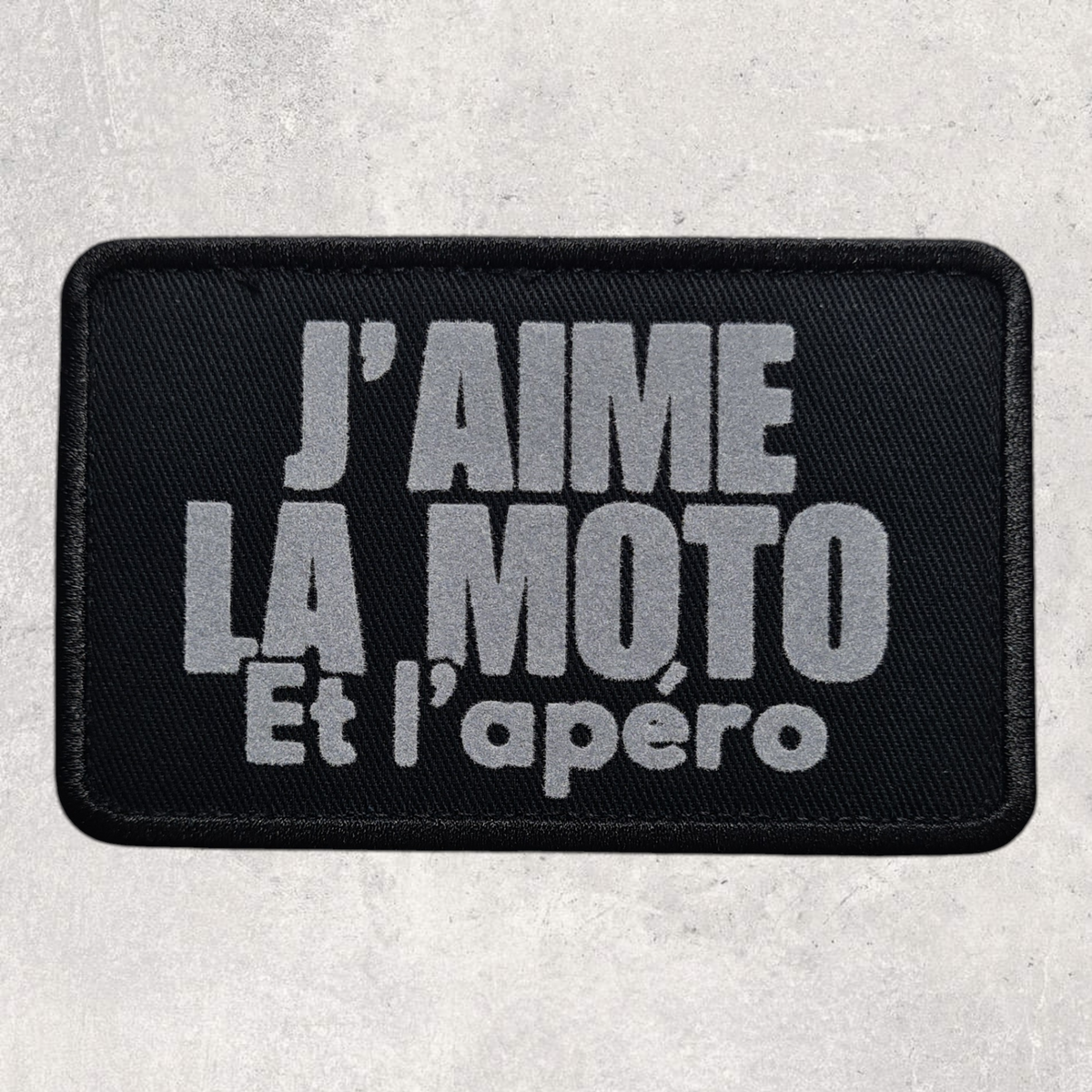Patch amovible " J'aime la moto et l'apéro "