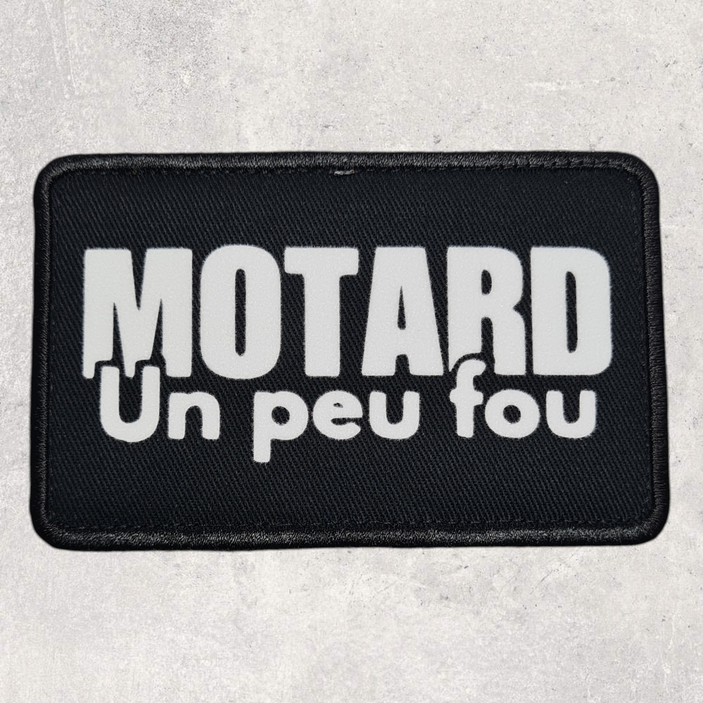 Patch amovible " Motard un peu fou "