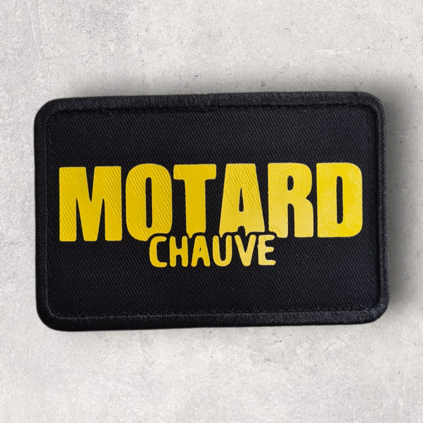 Patch amovible " Motard chauve " gris