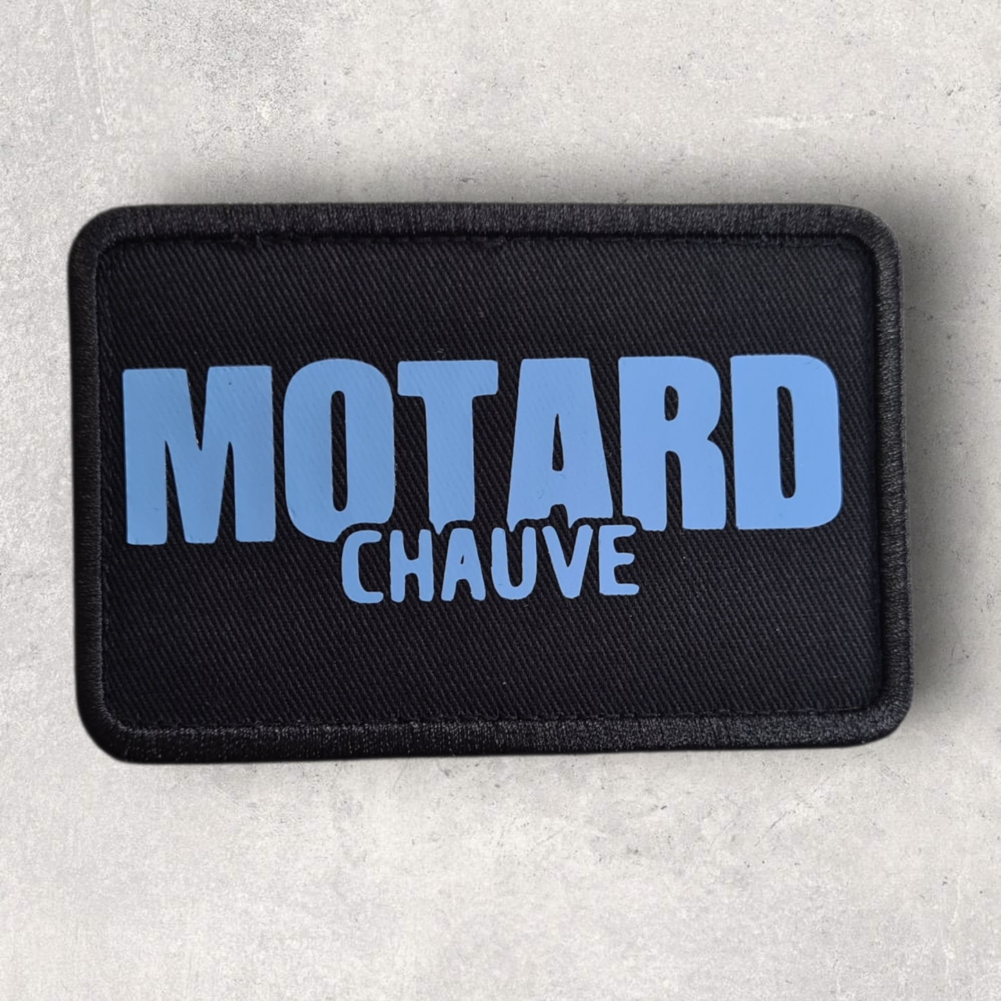 Patch amovible " Motard chauve " gris