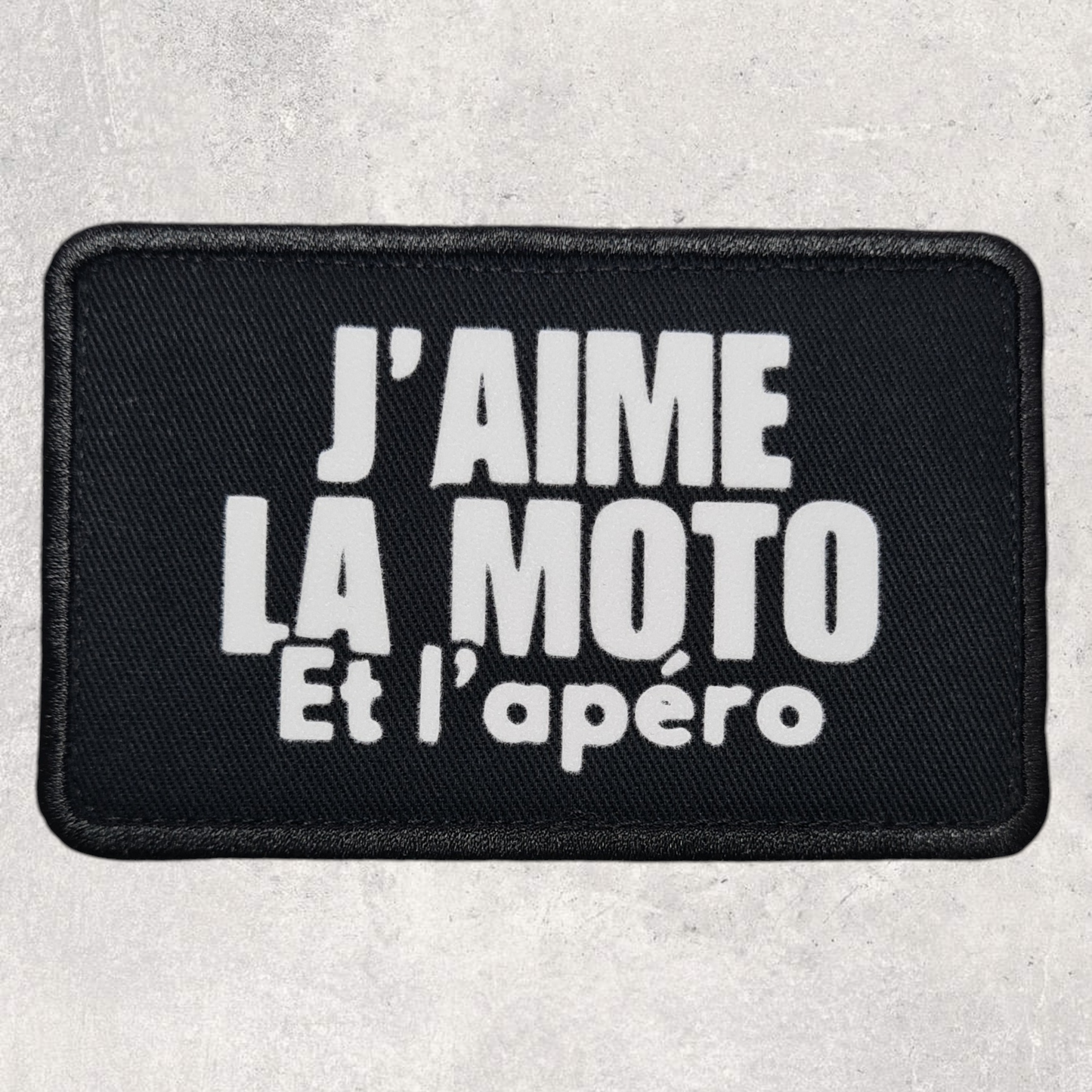 Patch amovible " J'aime la moto et l'apéro "