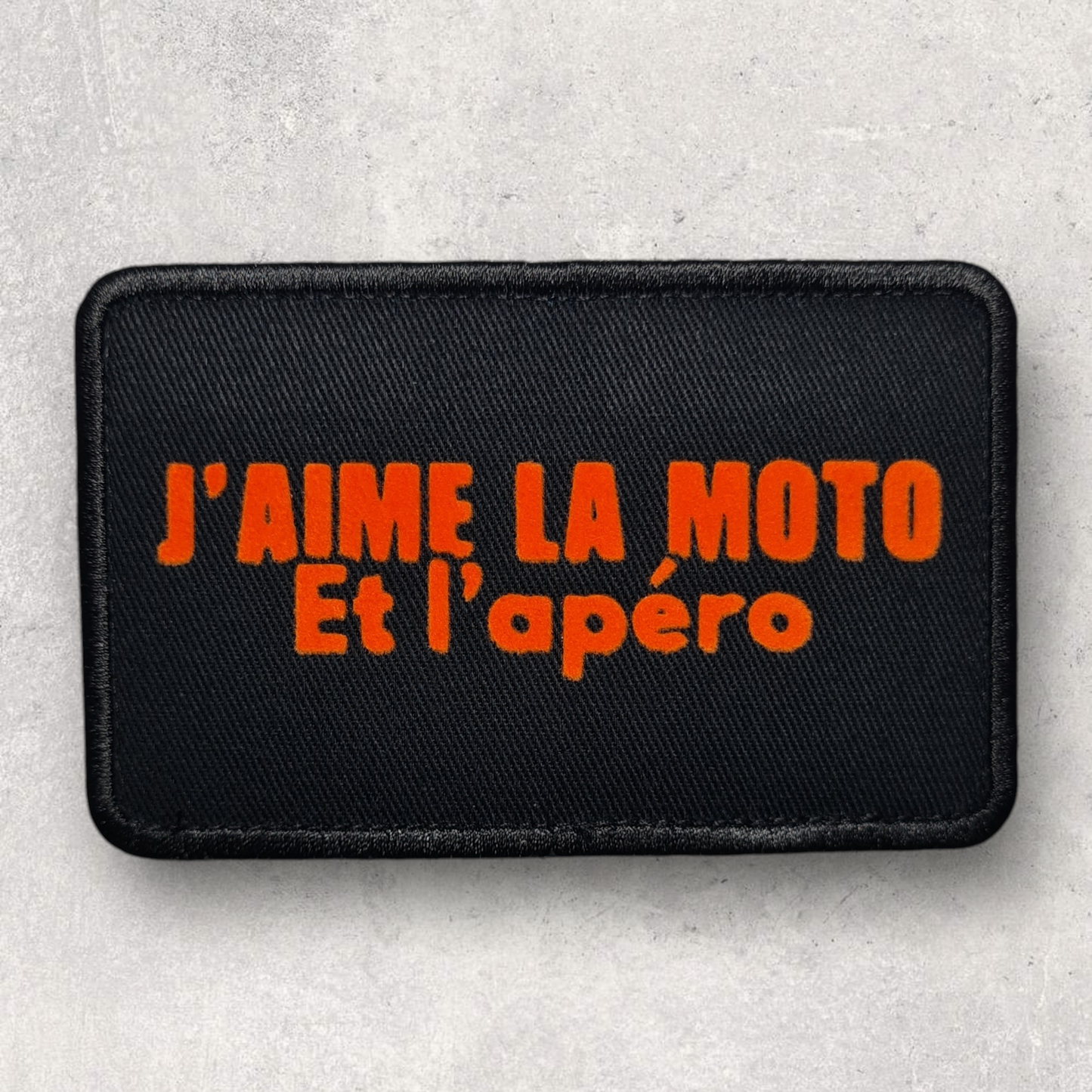 Patch amovible " J'aime la moto et l'apéro "