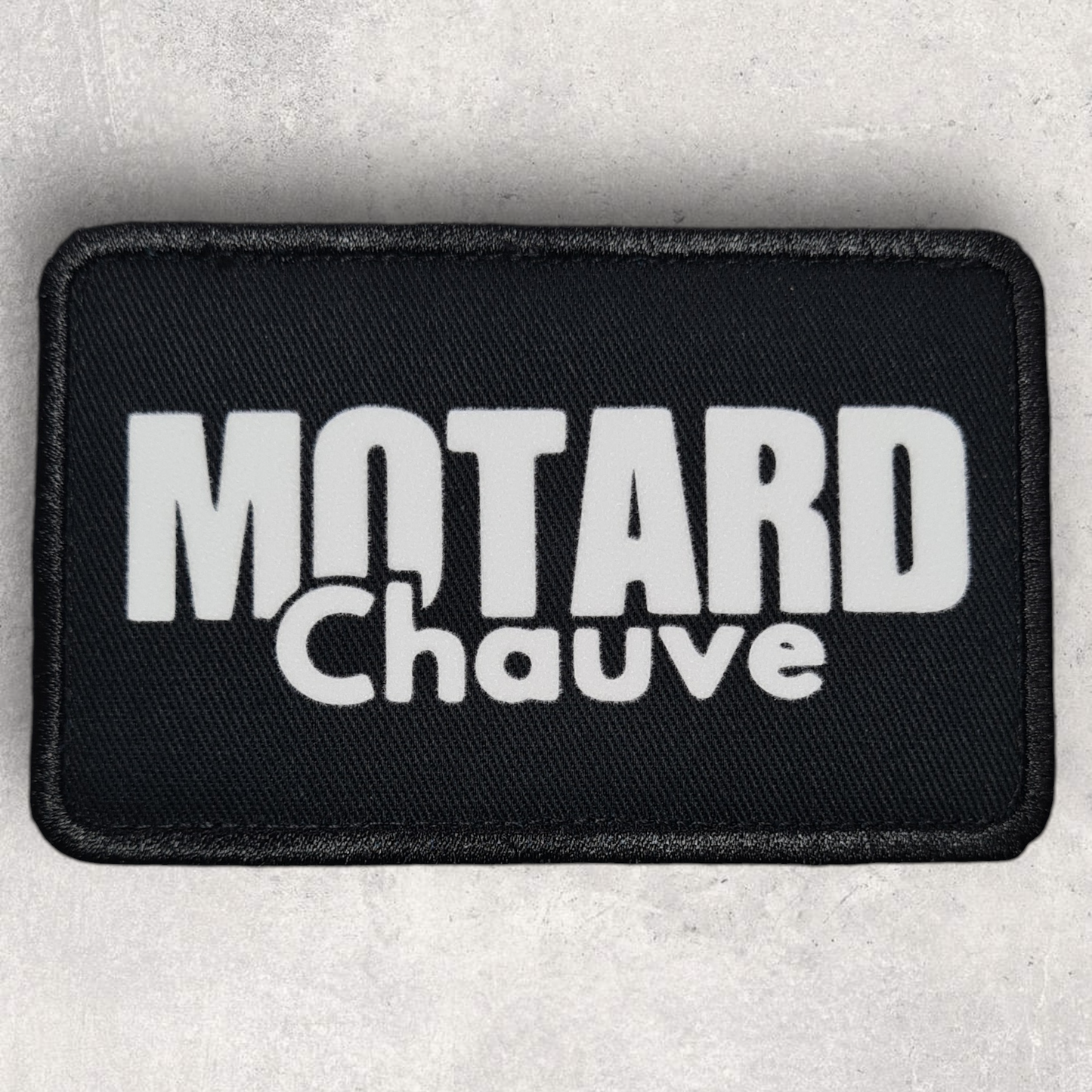 Patch amovible " Motard chauve "