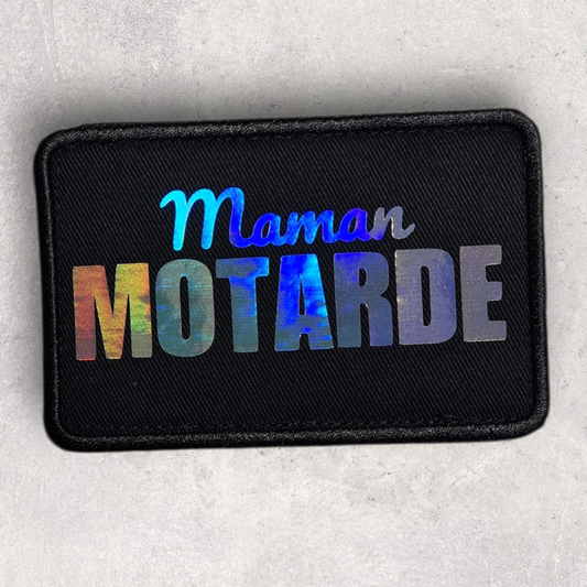 Patch amovible " Maman motarde " holographique