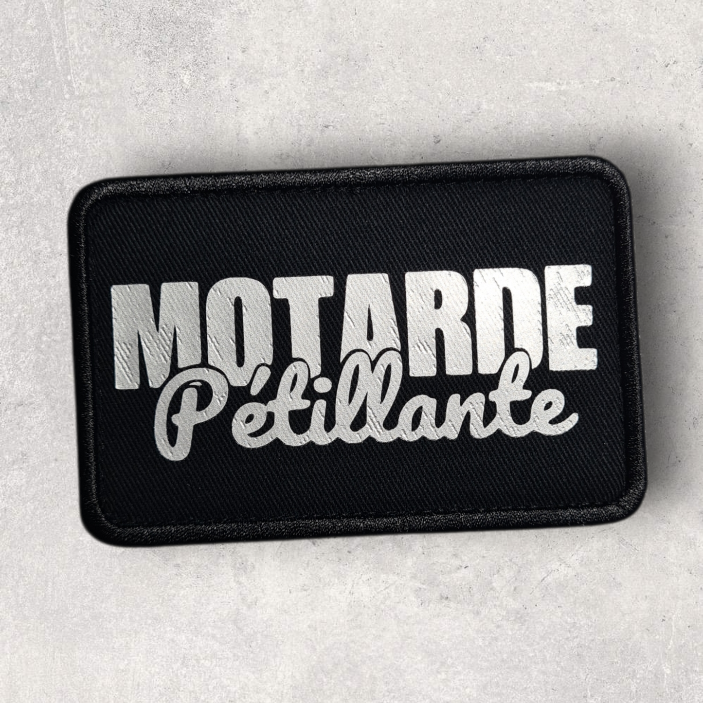 Patch amovible " Motarde pétillante " argenté