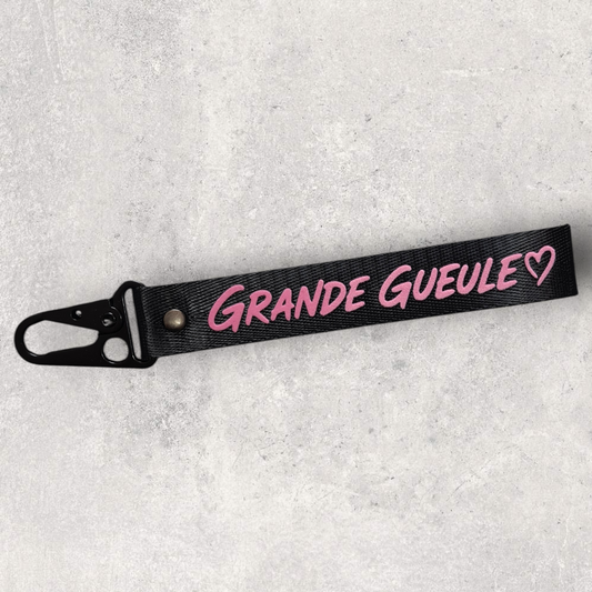 Porte-clé "Grande Gueule" – Effet velours rose