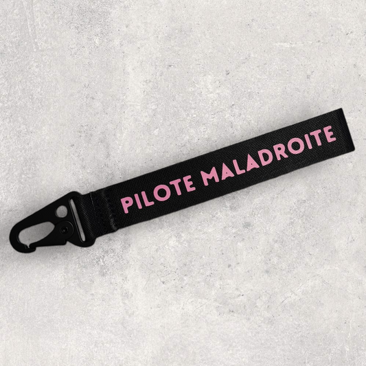 Porte-clés 2 faces " Pilote maladroite mais rapide ! "