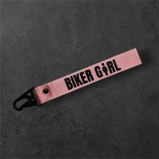 Porte-clés " Biker girl " rose