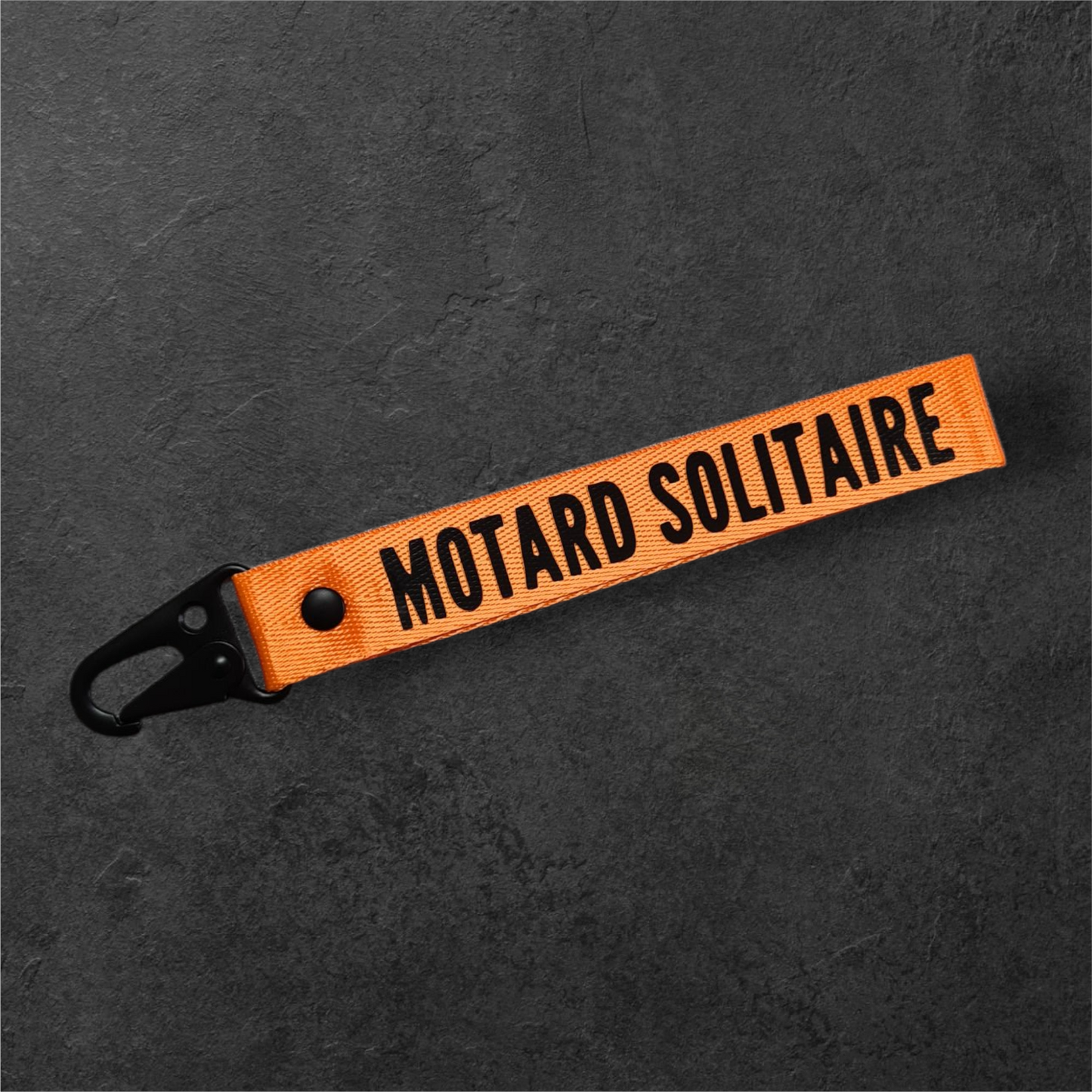 Porte-clés " Motard solitaire " orange fluo