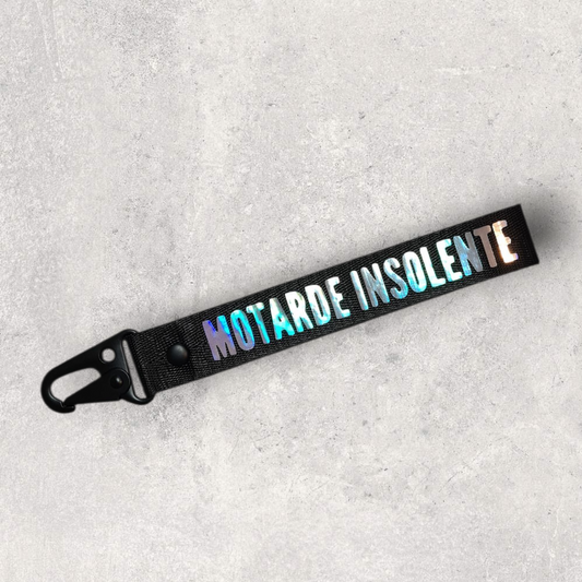 Porte-clés " Motarde insolente " holographique