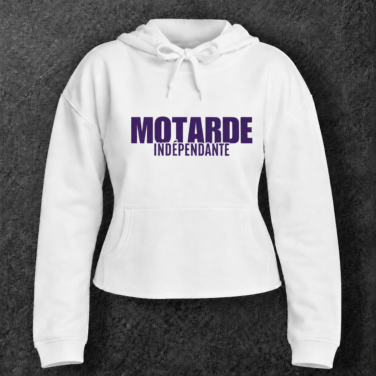 Sweat à capuche court " Motarde indépendante "
