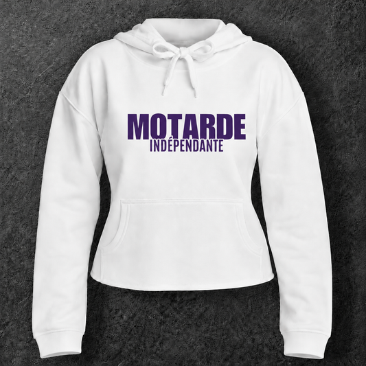 Sweat à capuche court " Motarde indépendante "