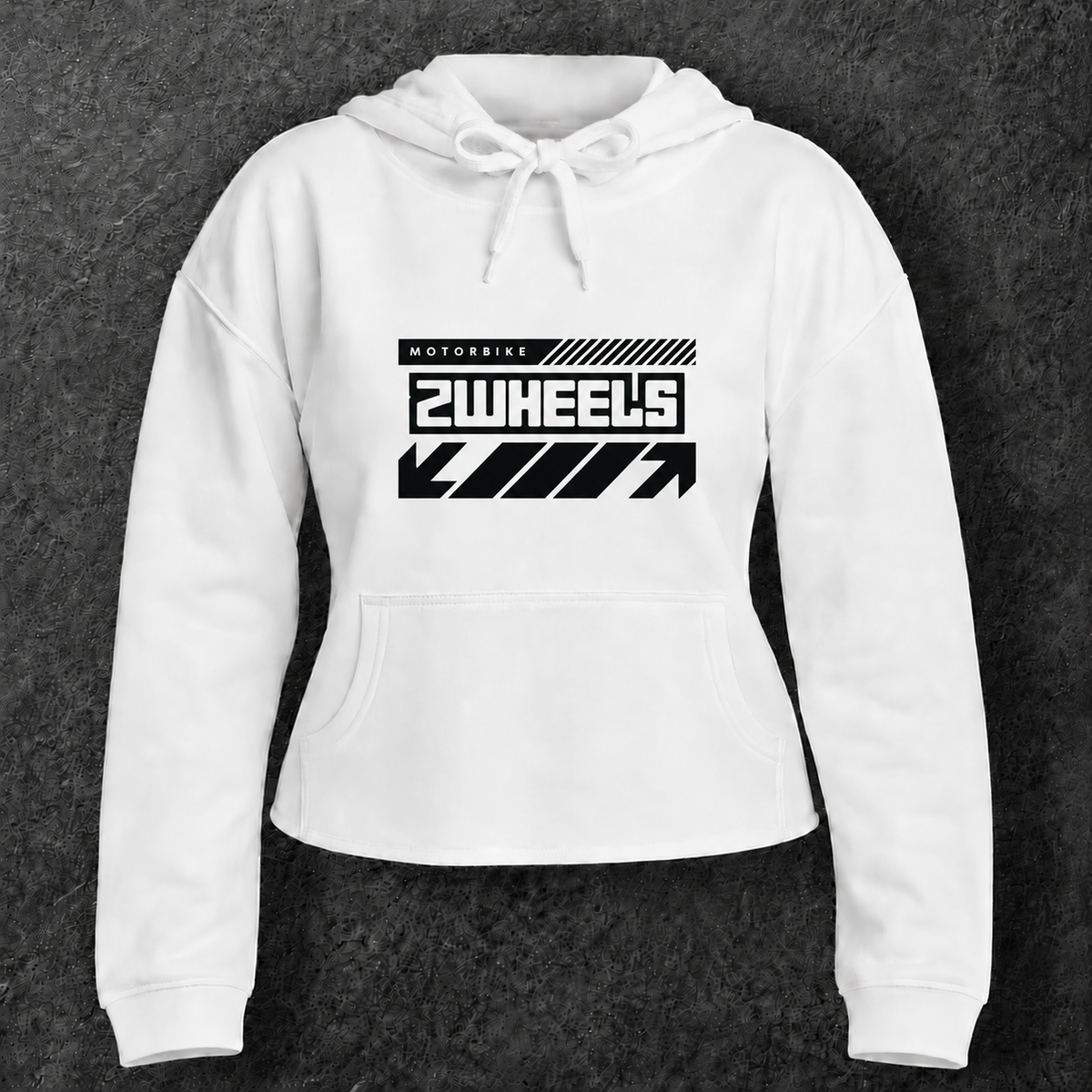 Sweat à capuche court " Motorbike 2wheels " pour motarde