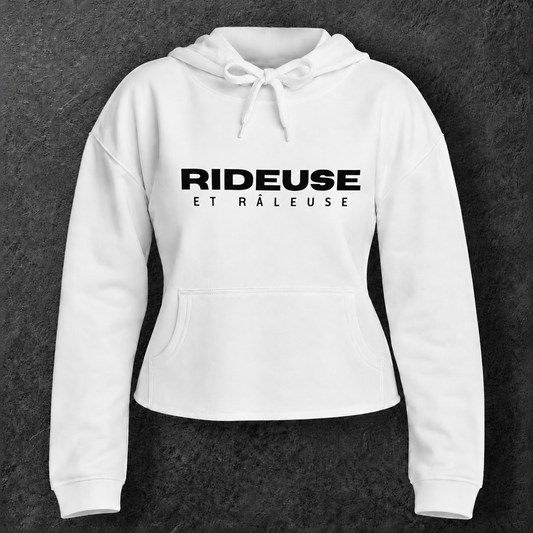 Sweat à capuche court " Rideuse et râleuse "