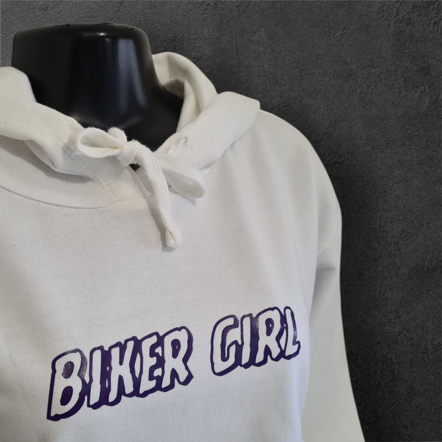 Sweat à capuche court femme " Biker girl " violet