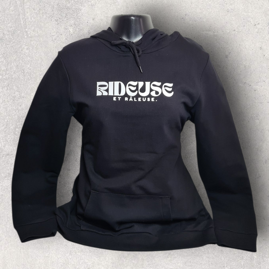 Sweat à capuche noir " Rideuse et râleuse "