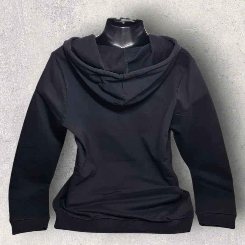 Sweat noir à capuche " Motarde antisocial "