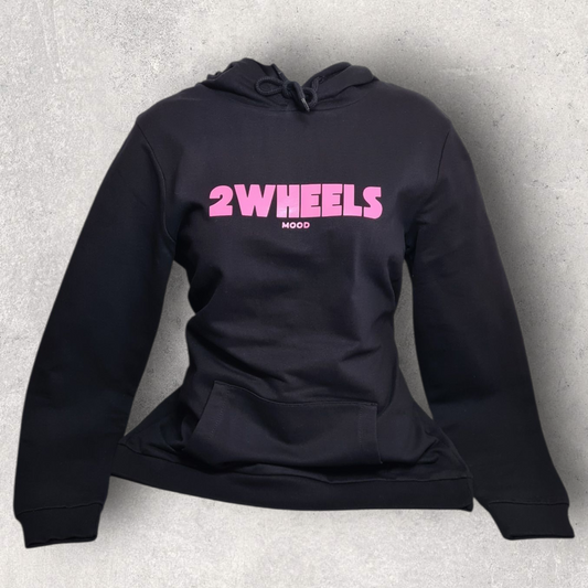 Sweat à capuche noir femme " 2wheels mood " pour motarde