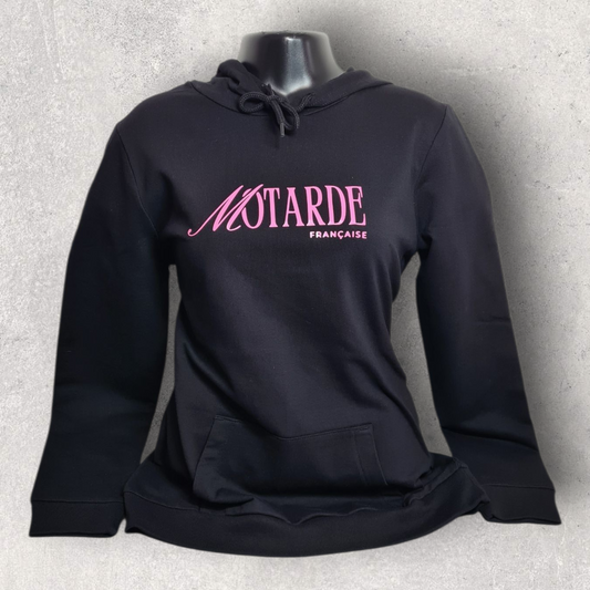 Sweat à capuche noir femme " Motarde Française "