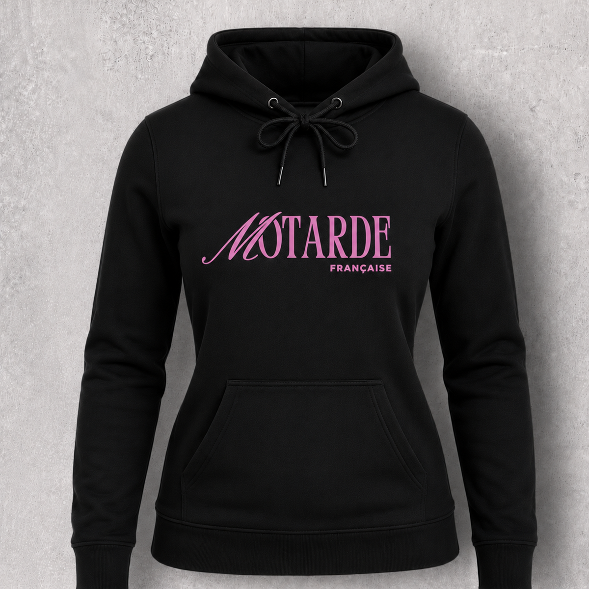 Sweat à capuche noir femme " Motarde Française "