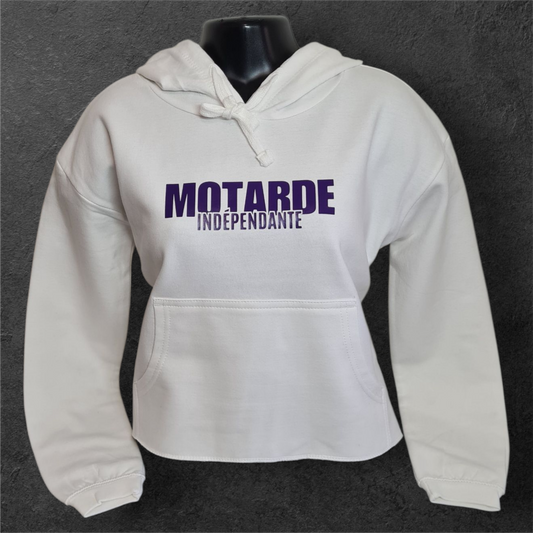 Sweat à capuche court " Motarde indépendante "