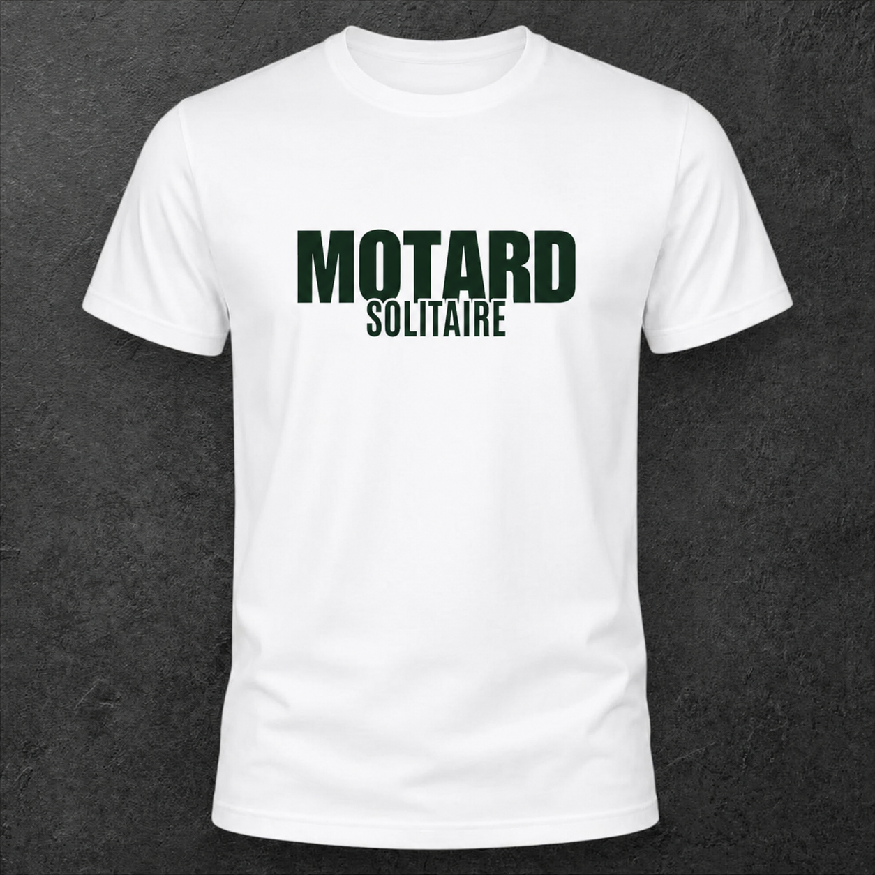 T-shirt blanc " Motard solitaire "