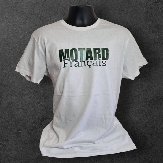 T-shirt blanc à manche courte homme " Motard Français "