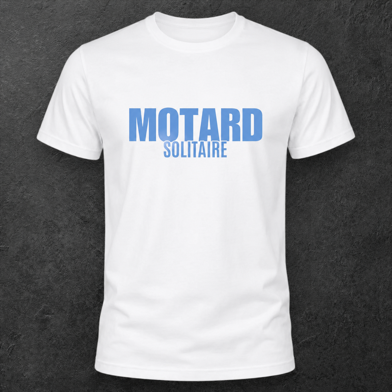T-shirt blanc " Motard solitaire "