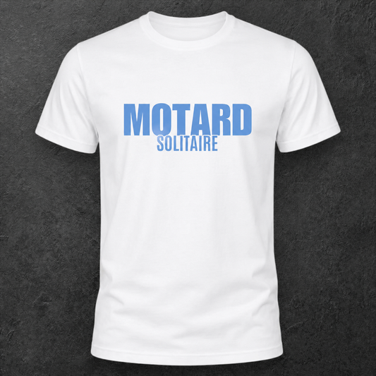 T-shirt blanc " Motard solitaire "