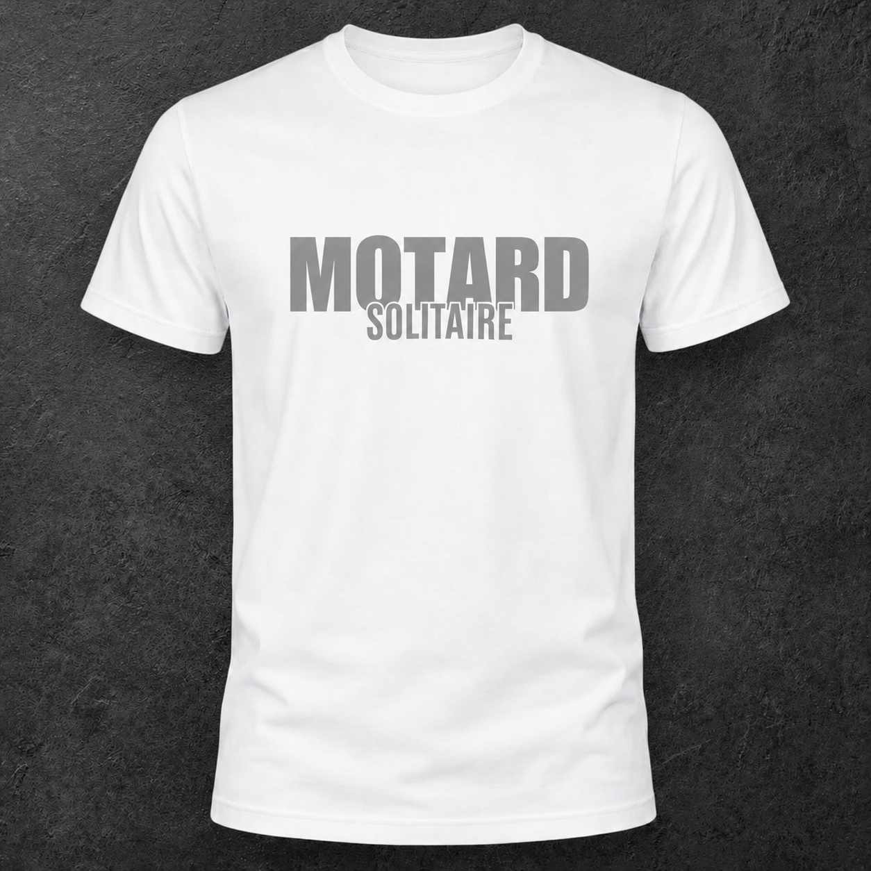 T-shirt blanc " Motard solitaire "
